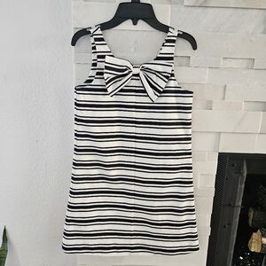 GBSocial Big Girls Striped Bow Front Shift Dress Size 12